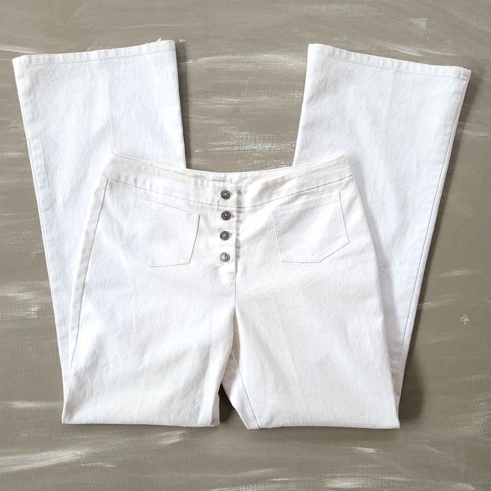 Devon Front Pocket Buttonfly White Pants - image 1